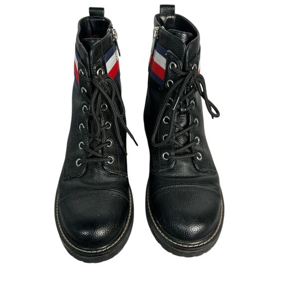 Black Ankle Boots with Striped Detail - Picture 4 of 7